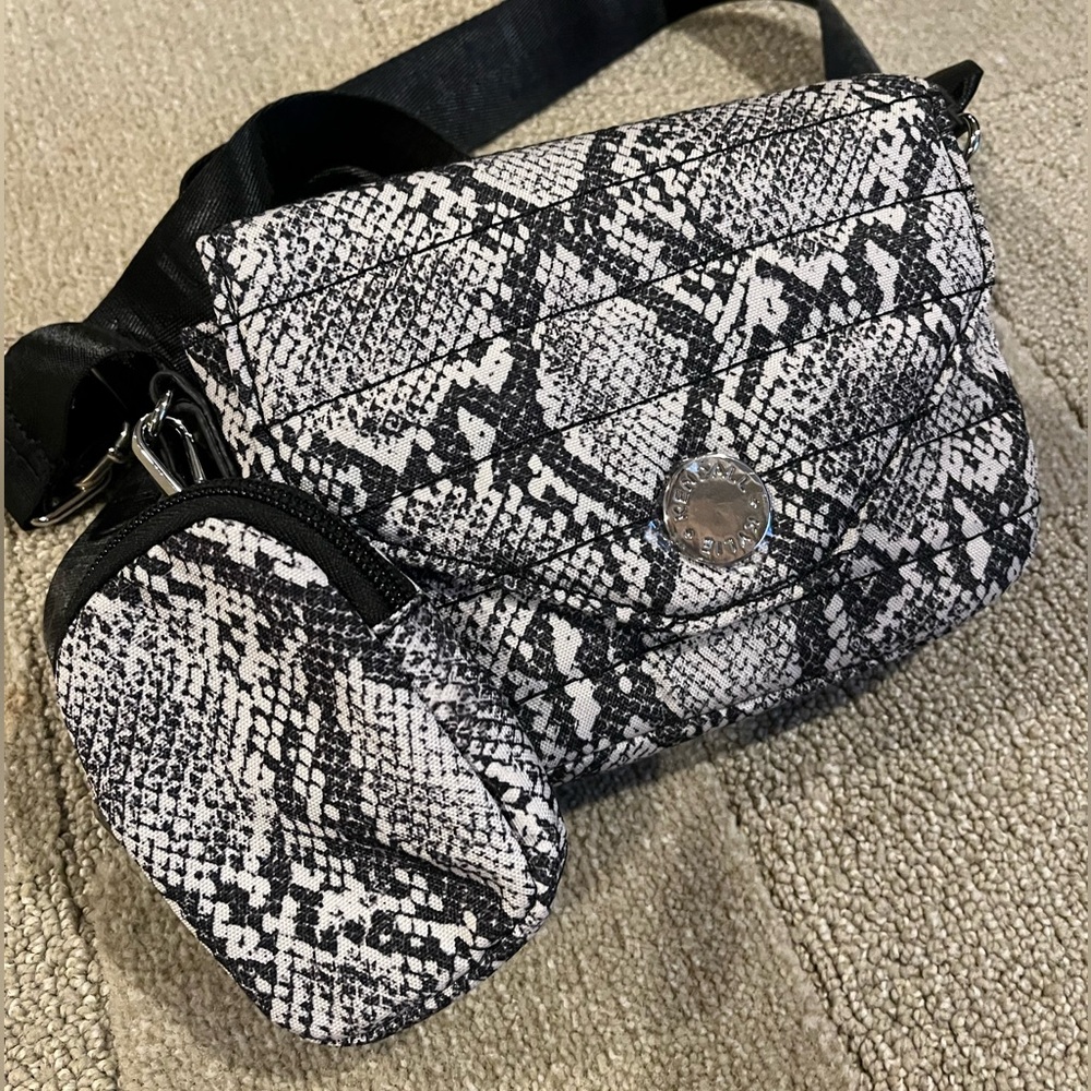 Kendall & Kylie Black and White Snake Print Bag